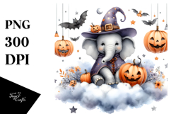 Elephant Dressed for Halloween, Transparent PNG Product Image 1