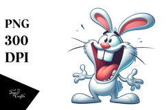 Goofy Cartoon Rabbit PNG Product Image 1