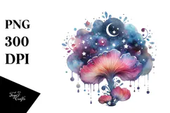 Colorful Flowers and Boho Moon Watercolor Clipart Product Image 1