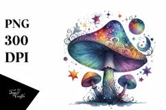 Colorful Watercolor Mushroom Splash | Sublimation Clipart Product Image 3