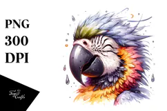 Funny Cute Parrot Portrait Smiling Dripping in the Wind Product Image 1