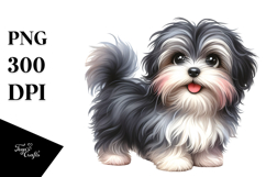 Watercolor Cute Havanese, PNG Product Image 1