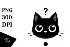 Funny Black Cat Digital Painting PNG Product Image 1