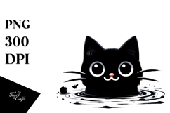 Funny Black Cat, Digital Painting PNG Product Image 1