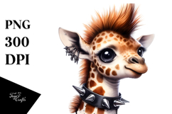 Energetic Giraffe On the Beach, Vivid Details PNG Product Image 1