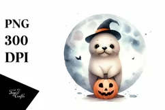 Cute Baby Giraffe on Cloud for Halloween PNG Product Image 1