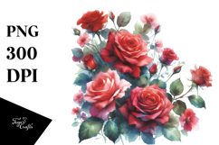 Washed Red Roses | Clipart Product Image 1