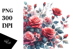 Washed Red Roses | Clipart Product Image 1