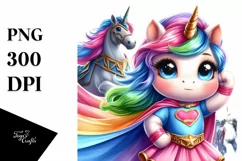 Colorful Hero Unicorn PNG Product Image 3