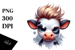 Funny Baby Cow Angry PNG Product Image 1