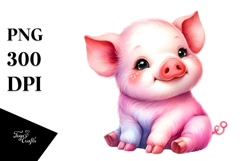 Cute Baby Pig Drawing | Clipart Product Image 1