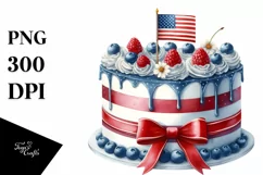 Vintage Cake with USA Flag | Sublimation Clipart Product Image 3