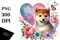 Adorned Shiba Inu with Heart PNG Product Image 1