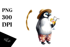 Cute Penguin in Beachwear, Transparent PNG Product Image 1