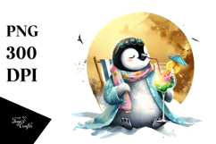 Penguin in Beachwear PNG Product Image 1
