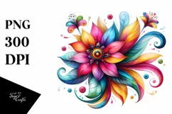 Colorful Watercolor Whimsical Vibrant Clipart Product Image 1