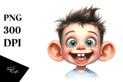 Funny Baby Portrait with Big Eyes Watercolor Clipart Product Image 1