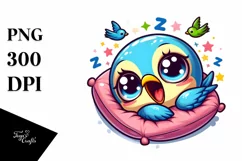 Colorful Baby Swallow Sleeping | Sublimation | Clipart Product Image 3