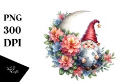 Adorable Gnome with Rhododendron PNG Product Image 1