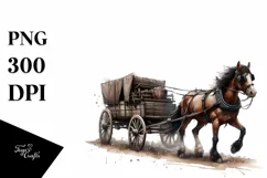 Vintage Dirty Horse Wagon | Sublimation Clipart Product Image 3