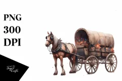 Vintage Dirty Horse Wagon | Sublimation Clipart Product Image 3