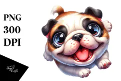 Cute Bulldog with Big Eyes PNG Product Image 1