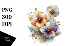 Wooden Small Stained Pansy PNG Product Image 1