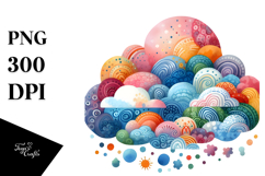 Very Simple Colorful Cloud PNG Product Image 1