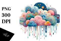 Very Simple Colorful Cloud PNG Product Image 1
