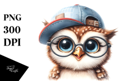Cute Baby Owl with Hat, Transparent PNG Product Image 1