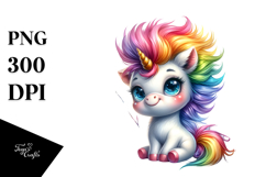 Cute Baby Unicorn with Cool Haircut, High-Res PNG Product Image 1
