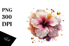 Abstract Golden Hibiscus PNG Product Image 1