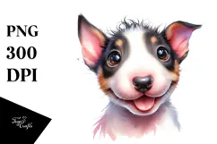 Watercolor Baby Bull Terrier, PNG Product Image 1