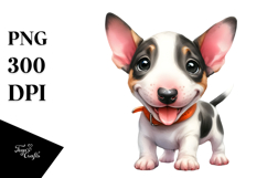 Watercolor Baby Bull Terrier, PNG Product Image 1