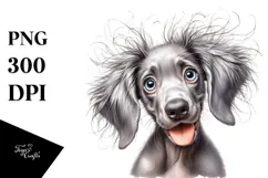 Watercolor Baby Weimaraner PNG Product Image 1