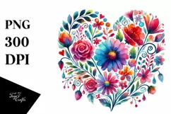 Heart with Flower Body, PNG Product Image 1