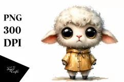 Watercolor Baby Lamb | Sublimation Clipart Product Image 1