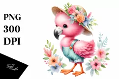 Cute Baby Flamingo Summer | Clipart Product Image 3