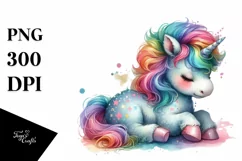 Colorful Winking Unicorn PNG Product Image 3