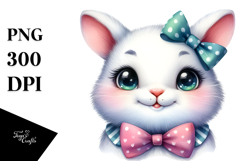 Smiling Cute Baby Rabbit PNG Product Image 1