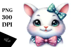 Smiling Cute Baby Rabbit PNG Product Image 1