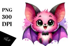 Watercolor Cute Funny Vibrant Bat Product Image 3