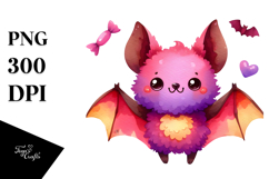Watercolor Cute Funny Vibrant Bat Product Image 1