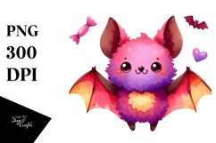 Watercolor Cute Funny Vibrant Bat Product Image 3