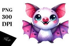 Watercolor Cute Funny Vibrant Bat Product Image 3