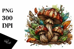 Detailed Wooden Mushroom PNG Product Image 3