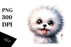 Cute Bichon Frise with Big Eyes PNG Product Image 1