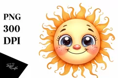 Expressive Baby Face Sun, Transparent PNG Product Image 3
