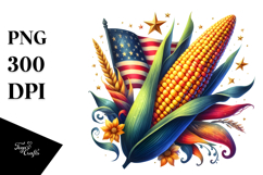 Vibrant Corn with USA Flag PNG Product Image 1