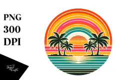 Retro Tropical Rainbow Sunset, 20 oz Tumbler Product Image 1
